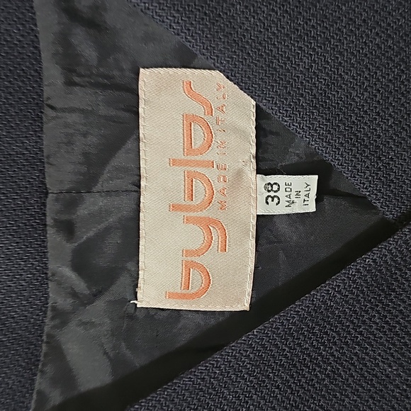 Byblos Elegant Wool Open Front Navy Jacket Size 8 Made In Italy - Picture 2 of 5